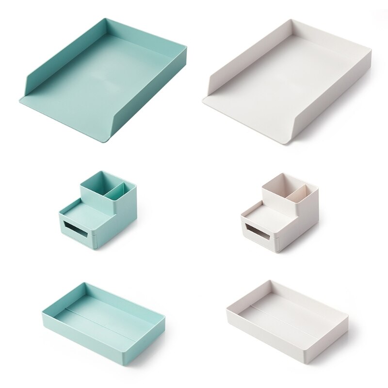 A4 Paper Organizer documenti custodia in plastica tavolo da ufficio scrivania sovrapposizione riempimento File Box HX6A