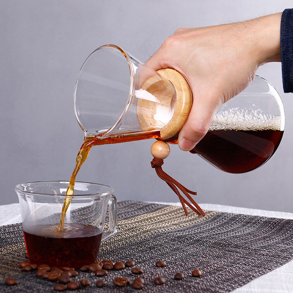 Pot Dripper Classic Glass Coffee Pot V60 Dripper with Wooden H... – Vicedeal