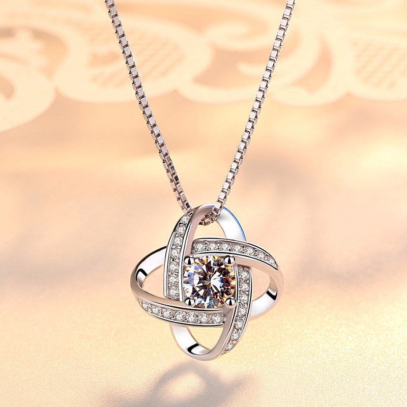 ANENJERY Glitzernde Zirkon Universum Planet Stern Schmuck einstellen 925 Sterling Silber Halskette Ohrring einstellen Für Frauen Hochzeit Schmuck