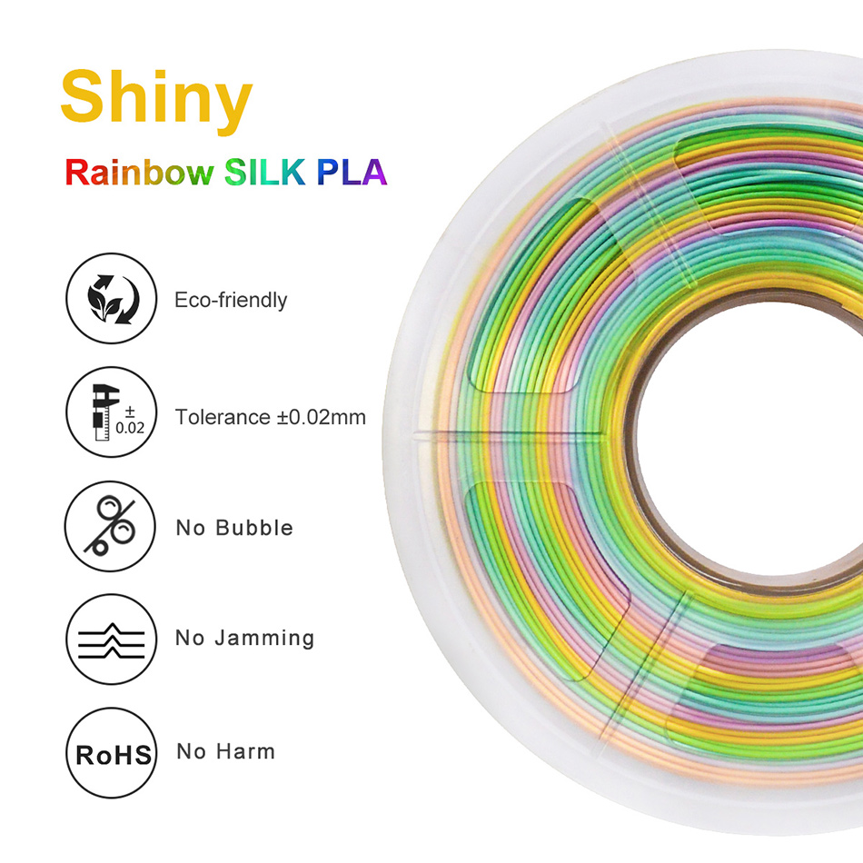 SUNLU 1,75 SEIDE PLA Filament Regenbogen Farbe Seide Textur PLA 3d Filament 1KG 3D Druck Materialien