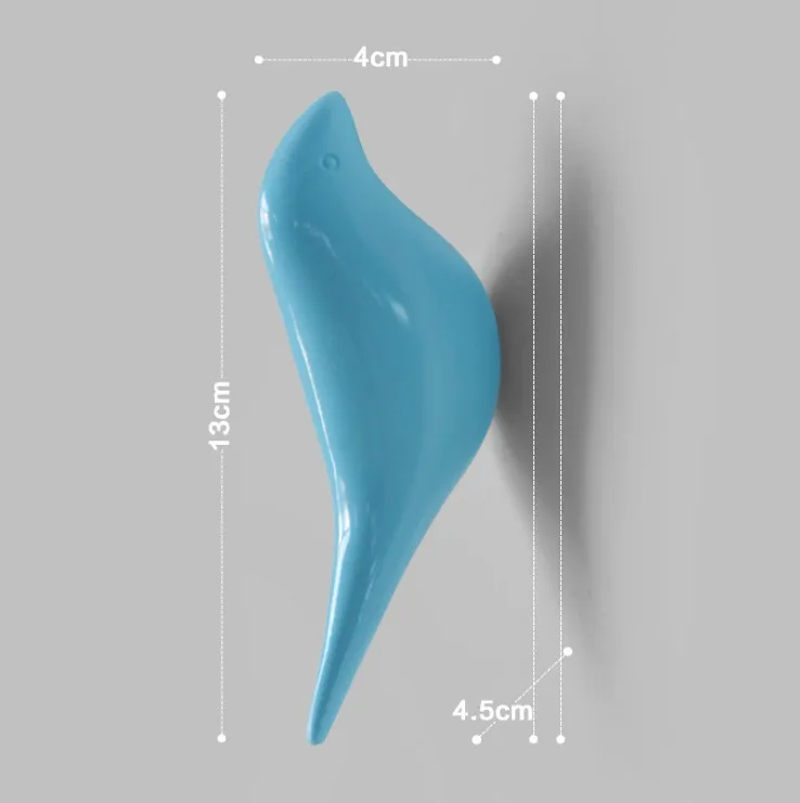Accesorios creativos para el hogar, gancho decorativo de pared para pájaros, decoración de pared de resina, colgador de puerta de dormitorio, ganchos individuales estéreo, 1 Uds.: Azul