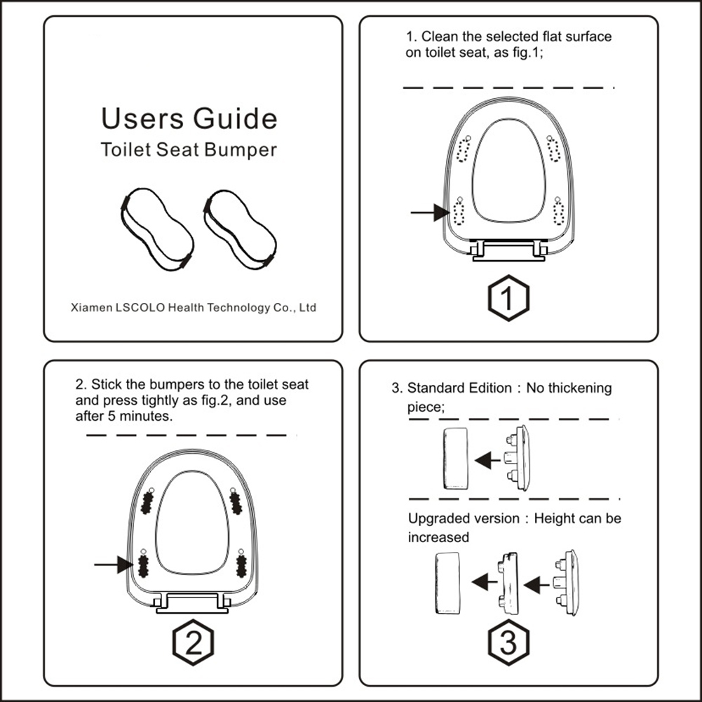 Toilet seat support 4Pcs Self-adhesive Home Toilet Seat Cover Lifter Heighten Bumper Cushion Pad