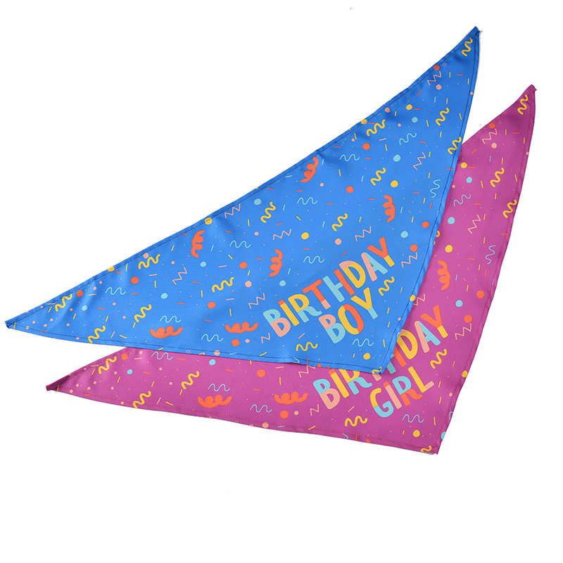 Bandana pour chien, grand foulard pour animaux de compagnie, de noël ou d&#39;anniversaire, bavette triangulaire lavable pour chat