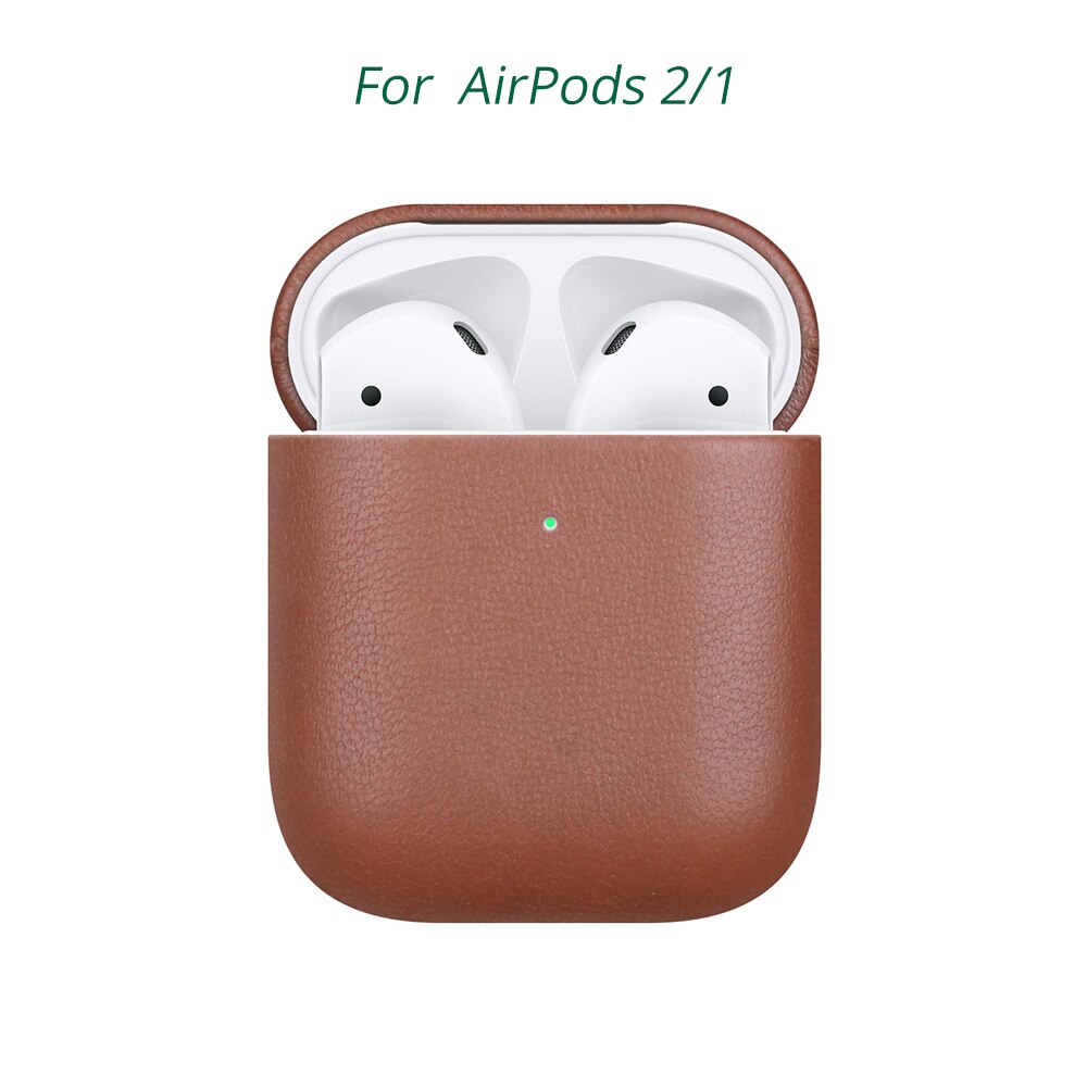 Bonola Native Italian Leather Case for AirPods Pro Seamless Fit Full Protection Cases for Apple AirPods 3/2 Tactile Feel Cover: AirPods 2 1 Brown