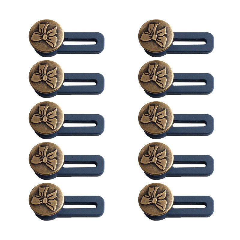 Extenseur de boutons en métal pour pantalons, 10 pièces, outils de couture gratuits, réglables, rétractables, réutilisables: 14