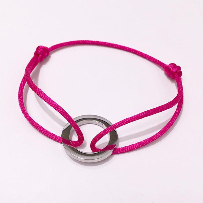 Justerbart flätat armband med enkel ring: Guldfärg
