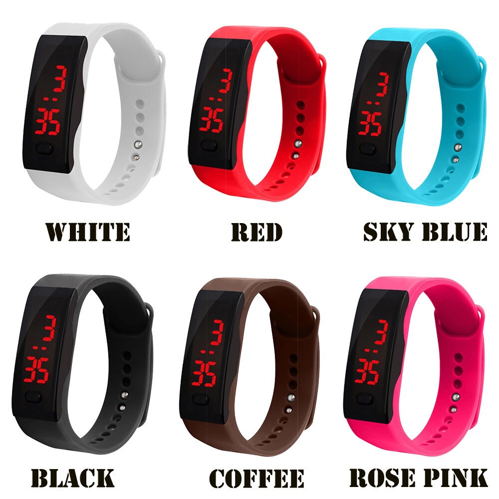 Led Digitale Display Vrouwen Horloges Armband Horloge Kinderen Studenten Silicagel Sport Horloge Mode Mode Horloge Reloj