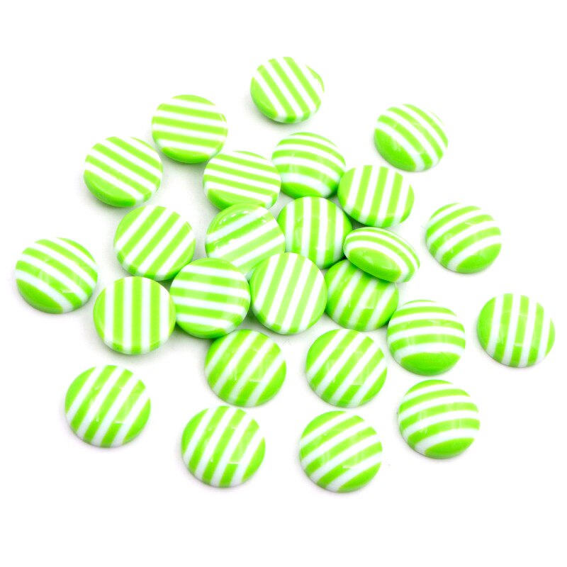 ! 40 unids/lote 12mm colores mezclados resina trasera plana rayas clásicas cabujones Cabochon Base camafeo 12mm: W3-16