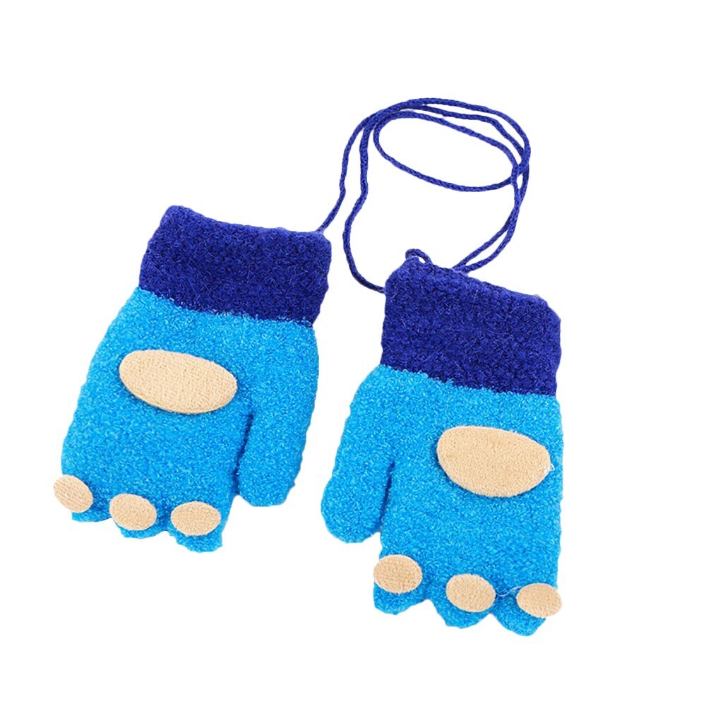 Children Cartoon Patchwork Gloves Children Kids Winter Cartoon Fingerprint Patchwork Keep Warm Mittens Gloves Детские Перчатки