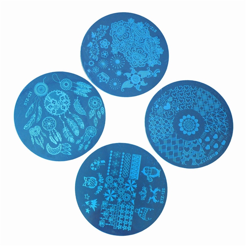 AddFavor Nail Stamping Template DIY Nail Polish Stamper Tool Stainless Steel Manicure Stamping Plate Gel Art Print Stamp Kits