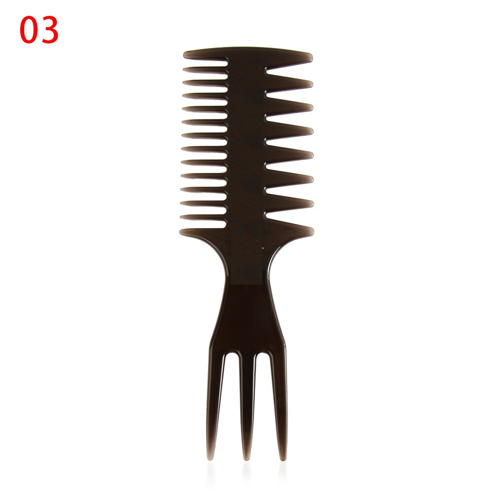 ! 1PC Wide Tooth Hair Brush Fork Comb Men Beard Hairdressing Brush Barber Shop Hair Styling Tools Salon Accessory Five Styles: Style 03