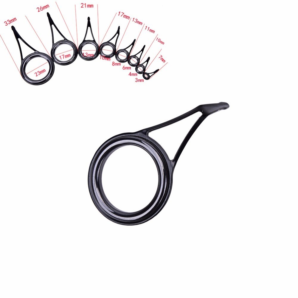 8 sztuk 8 rozmiar przelotka wędkarska ze stali nierdzewnej i ceramiczne Wskazówka szczyt pierścień koło zestaw robić naprawy wędki zestaw akcesoria wędkarskie 6 #-30 #