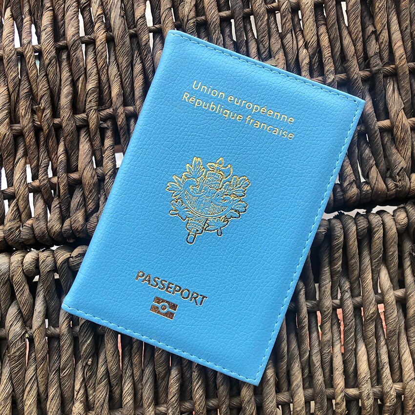 Cute Passport Cover France Original edition Passeport Covers for Francais Girls Pasport etui passeport france: Sky Blue