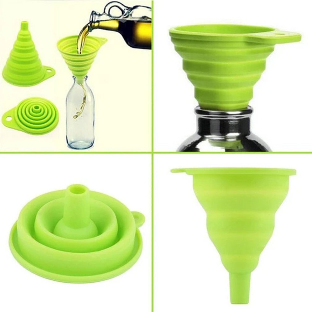 Collapsible Folding Funnel Household Food Grade Silicone Separating Funnel Kitchen Thermostable Oil Loading Funnel