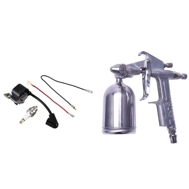 1 Set Power Tool Spray-Gun 0.5Mm Nozzle K-3 Spray-Gun &amp; 1 Set Bobine Vonk plug En Draden