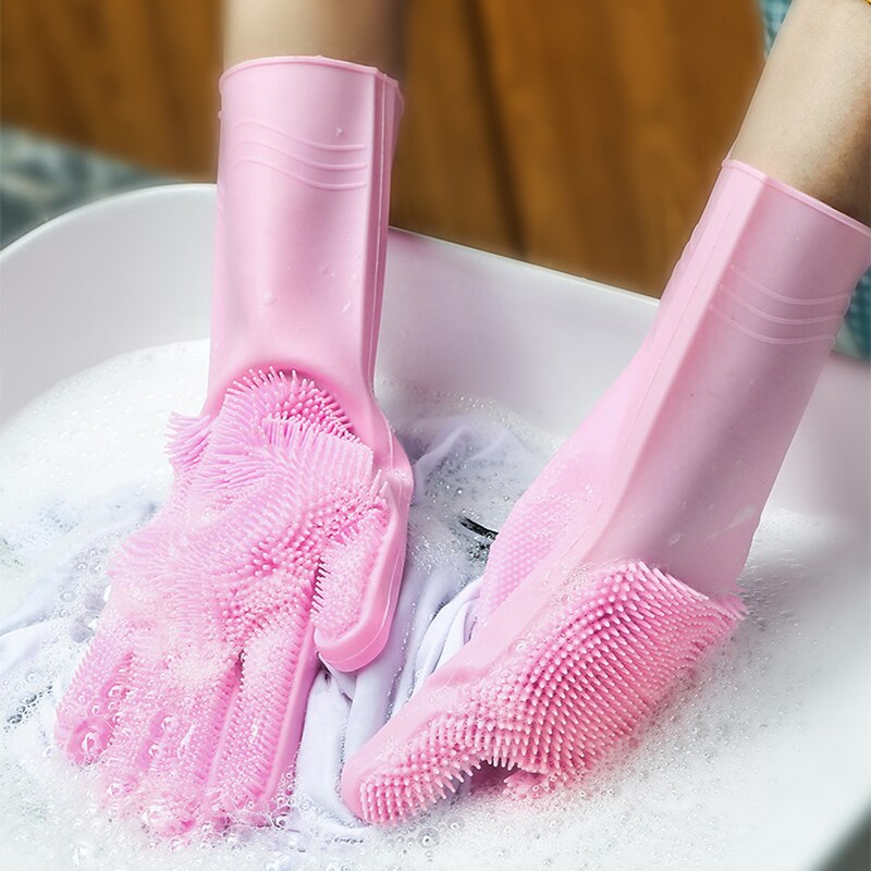 Schoonmaken Handschoenen Keuken Siliconen Schotel Scrubber Handschoen Magic Dish Washing Glove Voor Huishoudelijke Scrubber