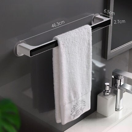 Selvklebende sugekopp håndkleholder dårlig kjøkkenhåndkleholder porte torchon mat handtuchhalter badkamer organizer: Lang svart