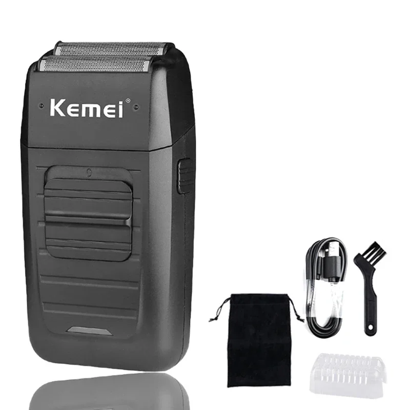 Kemei KM-1102 Wiederaufladbarer Akku-Rasierer für Männer, Zwilling-Klinge-Rasierer mit hin- und hergehendem Bart, Gesichtspflege, multifunktionaler stärker Trimmer: Lila