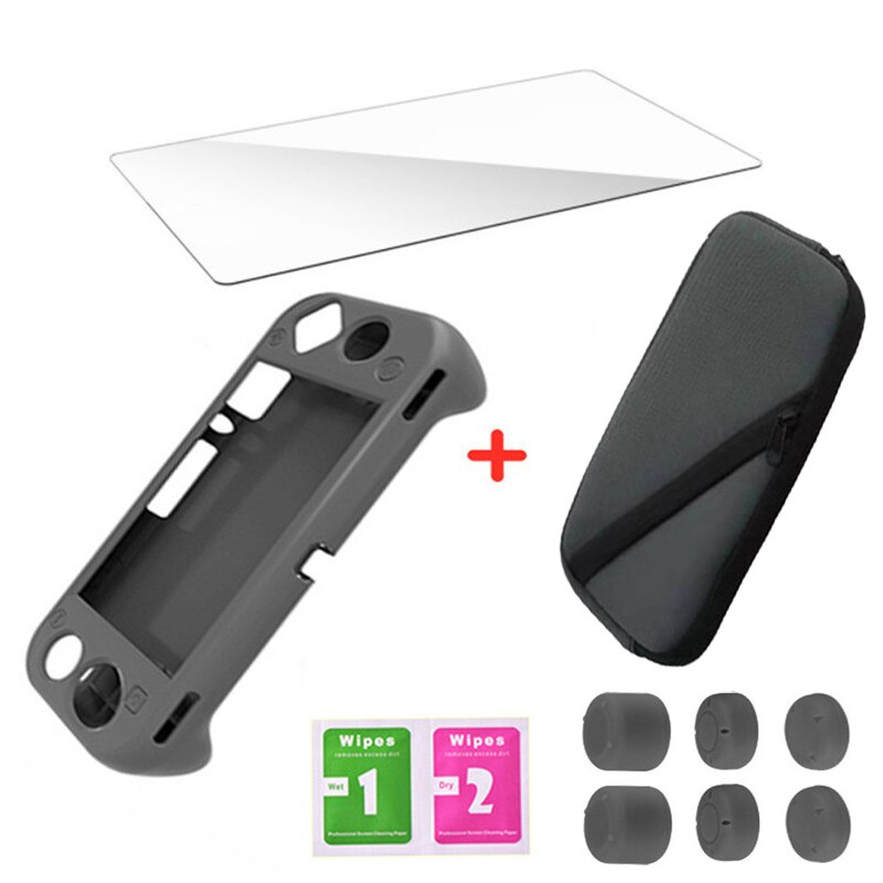 Nintend Interruttore Lite mini consolle Accessori di Protezione Pacchetto Carring Caso di Immagazzinaggio Del Sacchetto di Mano Del silicone presa Copertura Borsette Pellicola di Vetro: grigio