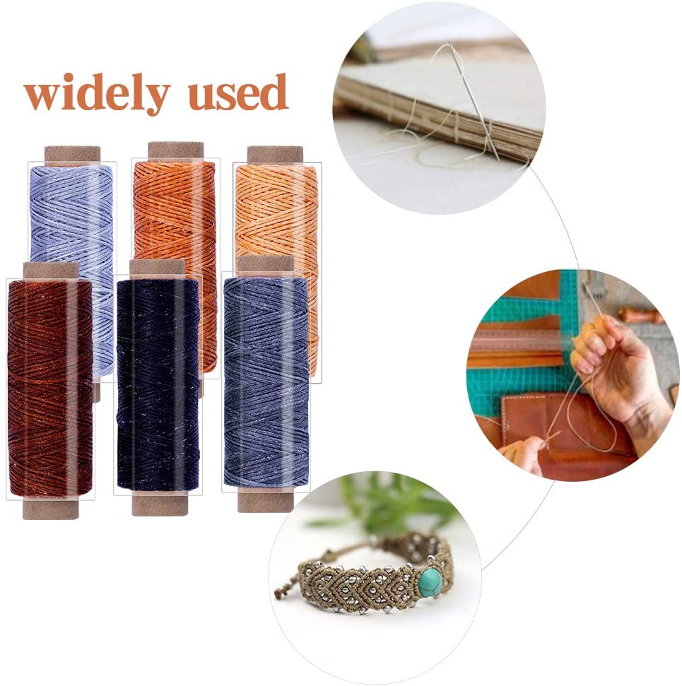 LMDZ Leather Working Kit, Leather Thread, Upholstery Sewing Needles, Liquid Glue, Instructions for Leathercraft and DIY Project