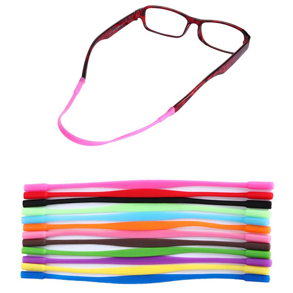 2 Stuks Verstelbare Siliconen Bril Zonnebril Ketting Brillen Bandjes Sport Band Cord Holder Elastische Anti Slip String Touwen 20Cm
