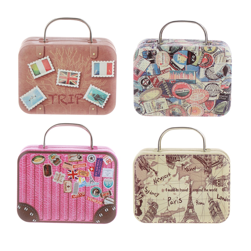1/6 Doll Dollhouse Miniature Toy Retro Trunk Box Suitcase Luggage Traveling Case
