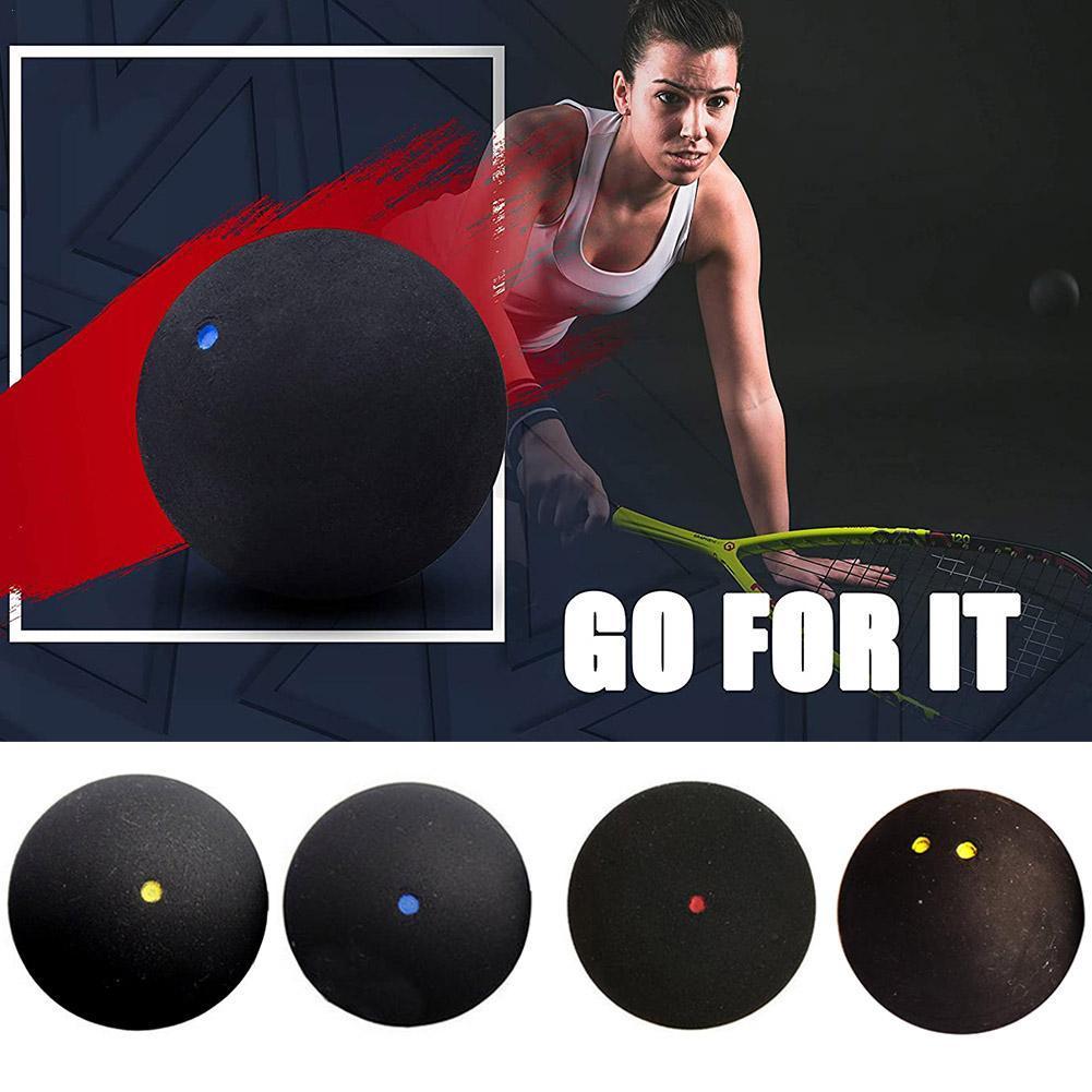 1 pièces 37MM Balle De Squash Point Jaune Basse Vitesse Balle En Caoutchouc Tube Boule Dot Formation Bleu Courge Emballage E7U7