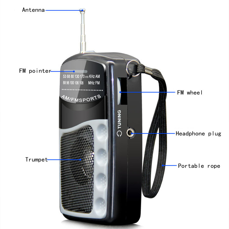 Mini Radio FM/AM Portable de poche pour personnes âgées, lecteur de sortie casque, baladeur de poche pour l&#39;extérieur