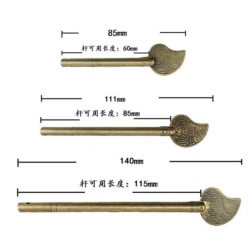 Kinesiske møbler hardware messing lås lukning pin kabinet dør bagagerum kasse lås kobber kobber lige lås bolt kinesisk