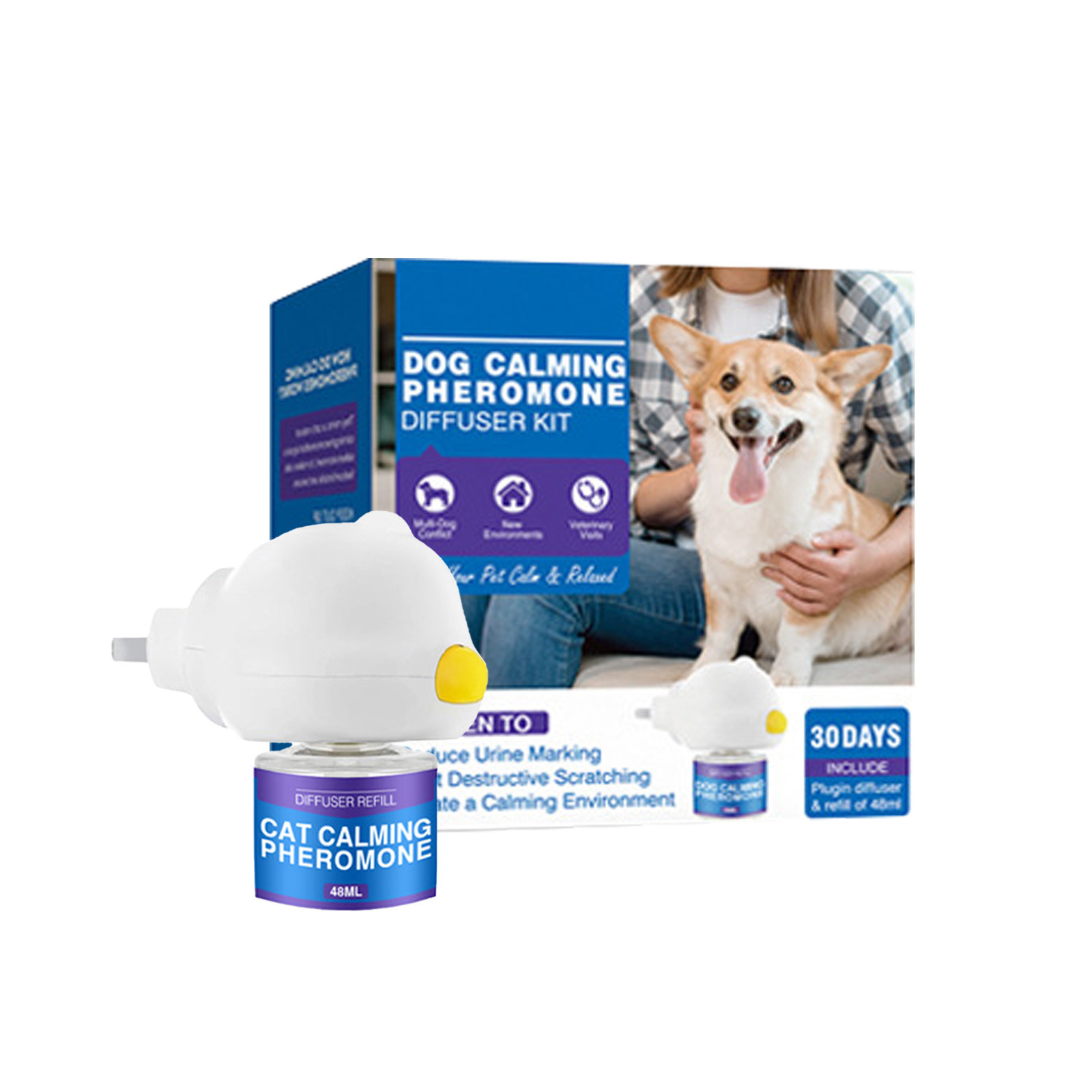 48/96ml Calming Diffuser Comfort Natural Pheromone Diffuser Calming Pheromone Long Lasting Calming Diffuser For Cats, Dogs: Pink
