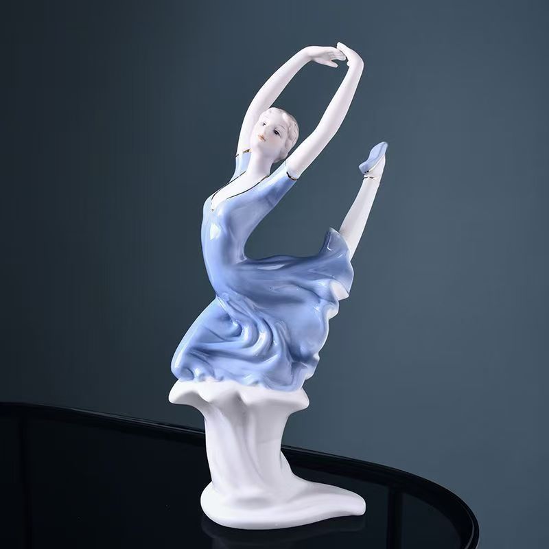 Decoración moderna para el hogar, artesanía de cerámica, figura de chica bonita, estatua, adornos europeos, vitrina de exhibición,