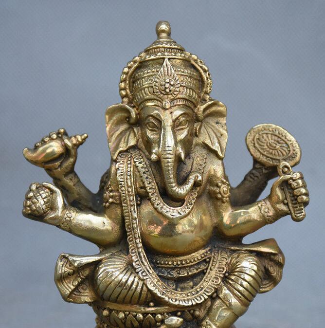 Kopparstaty tibetansk buddhism mässing ganesha ganapati ganesh lord gud elefant buddha staty