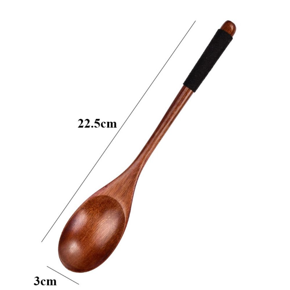 Cuchara de madera Natural, tenedor, Kit de cena, utensilio para sopa de arroz, cereales, utensilios de cocina caseros hechos a mano, vajilla, cubiertos para Cocina: Azul