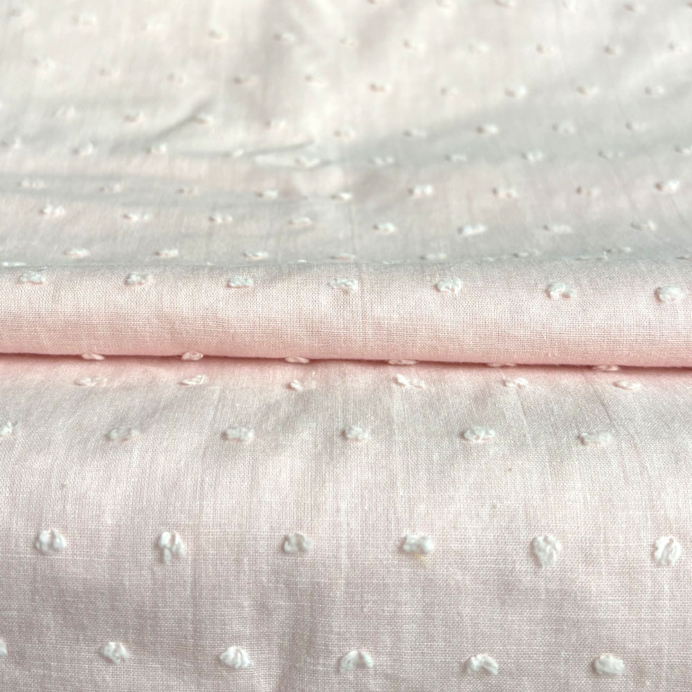 Zomer Dunne Jacquard Gestippeld 100% Katoen Effen Kleur Stoffen Voor Naaien Vrouw Shirt Jurken Laken Kussen Baby Nachtkleding Hoed: Licht Roze