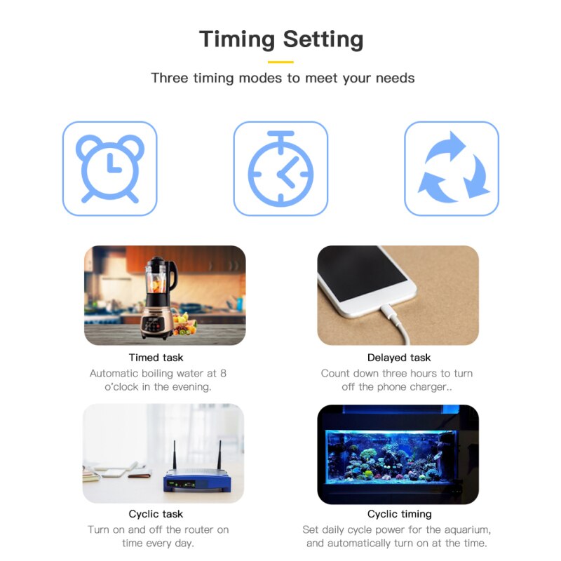 Tuya 16A WiFi Smart Socket EU Plug Outlet Voice Phone Control Timing Function Automation Modules Work with Alexa Google Home