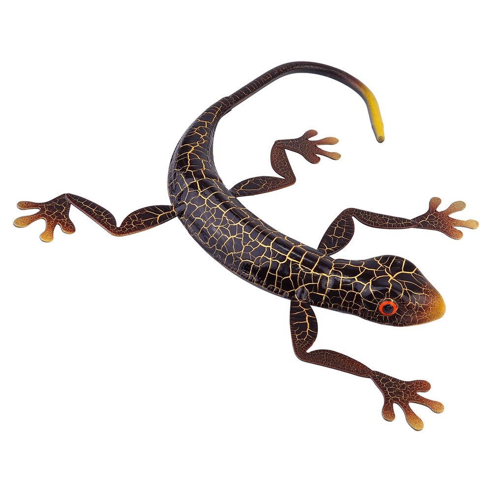 1pc metal gekko 3d væg kunst skulptur indretning indendørs udendørs hængende ornament