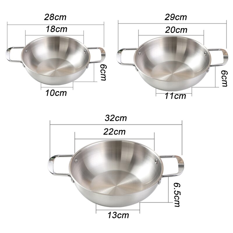 18/20/22cm Stainless Steel Seafood Pot Kitchen Cookware Noodle Pot Soup Pot Cooking Pot Accessories