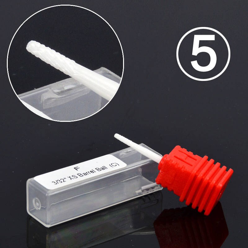 LCJ 7 tipos broca de clavo de cerámica de gama alta 3/32 "brocas rotativas para taladro de manicura eléctrica uña Accesorios: 5