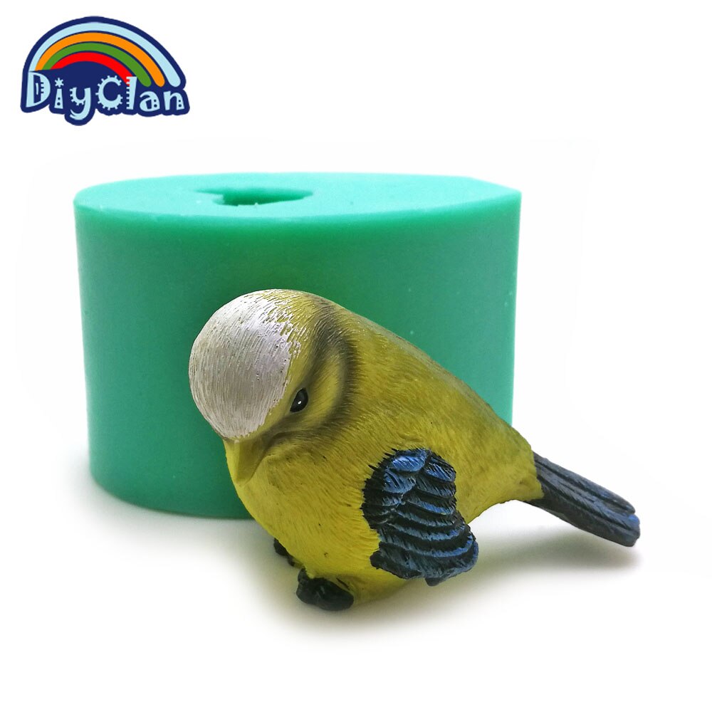 4 Style DIY Silicone Bird Molds For Cake Decoration 3D Simulation Cuckoo Soap Form Salt Sculpture Sculpture Chocolate Sparrow