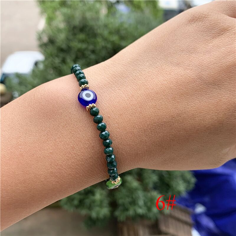Armbanden met kristallen kralen, boze oog, kalkoen, armbanden voor vrouwen, handgemaakte gelukssieraden, accessoires, armbanden voor koppels: F6