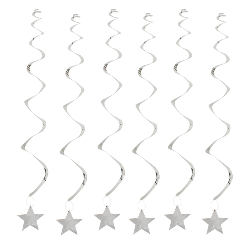 1 set pvc grattis på födelsedagen stjärnor spiral virvel tak hänge dekor bröllop hängande girlanger bunting party födelsedag tillbehör: B10