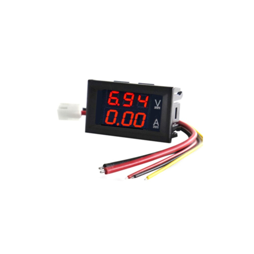 DC 100V 10A Voltmeter Ammeter Blue + Red LED Amp Dual Digital Volt Meter Gauge: RED-RED