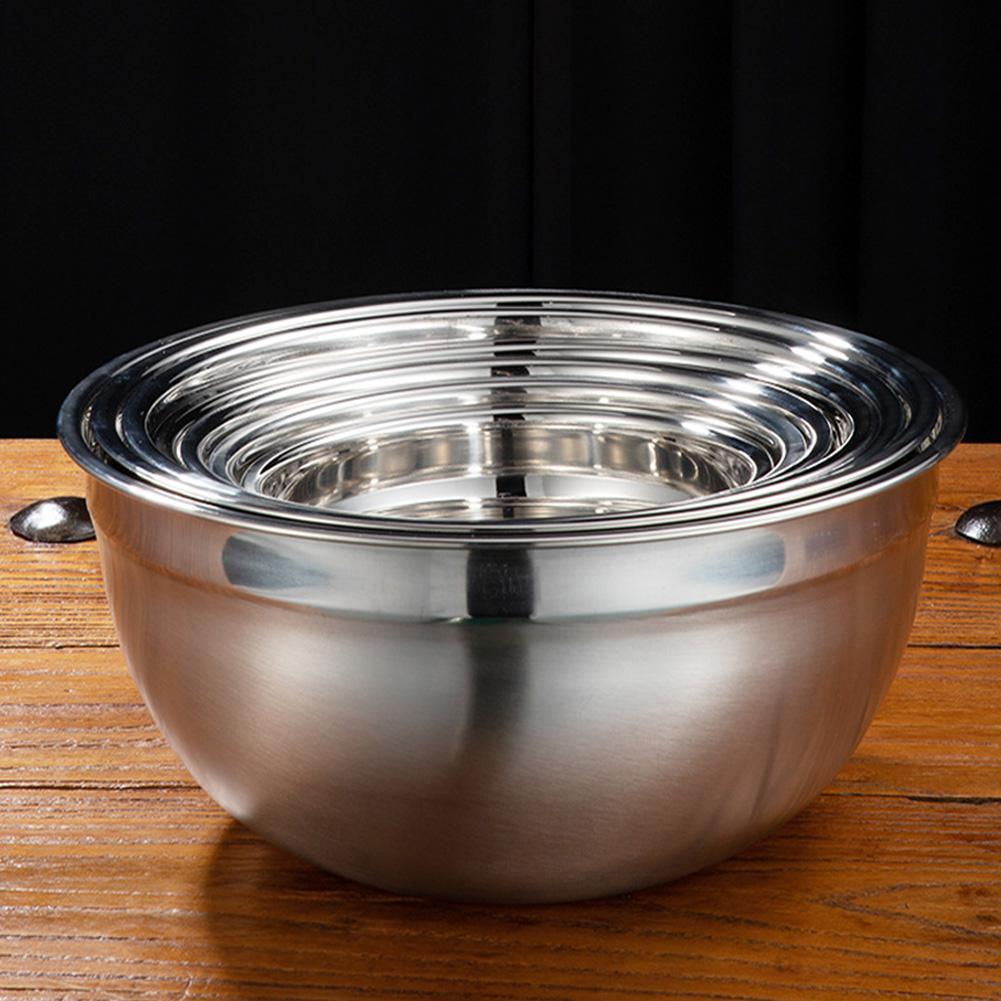 Thicken Stainless Steel Mixing Bowl + Lid Set for Beat Eggs Knead Dough Soup Bowl