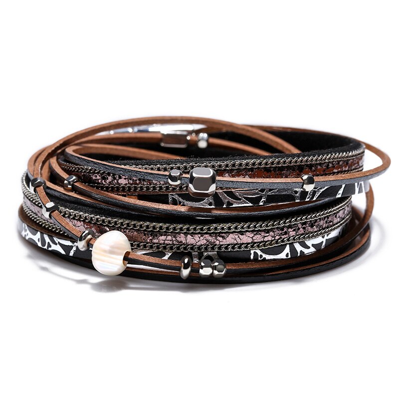 ZG frauen Armbinde Leder Charme Böhmischen Stil Leder Armbinde Leben Baum Perle Armbinde Femme Schmuck