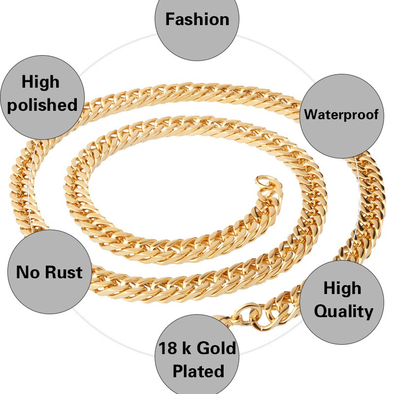 Tiasri Einzelhandel männer Halskette Armband Cuban Link kette Kragen Choker Gothic Ästhetischen Schmuck Edelstahl Ornament