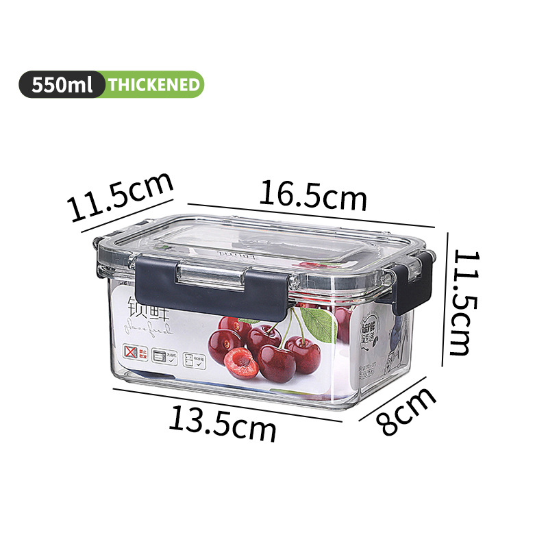 Vacuum Transparent Organizer Kitchen Food Container Storage Box Food Grade PET Fresh-keeping Sealed Box Home Kitchen Accessories: 02