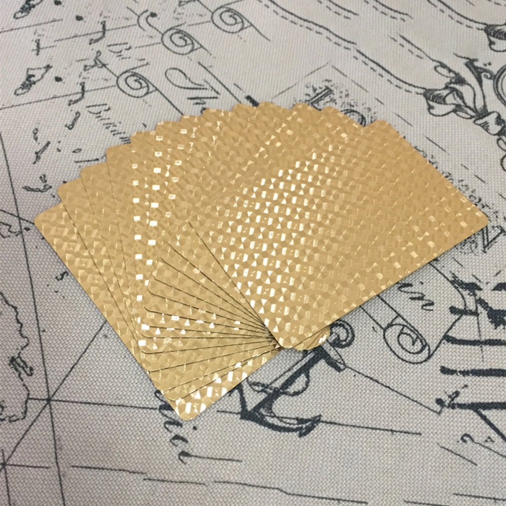 Goldfolien-spielkarten, pokerspiel-Deck, goldfolien-pokerset, plastik-zauberkarten, wasserfeste karten nur für tischspiele