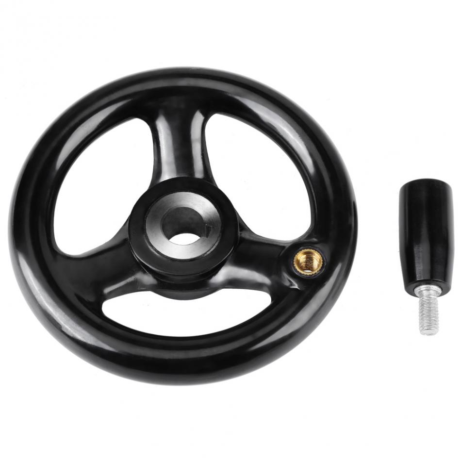 Accesorios para rectificadora, volante de madera de goma giratorio redondo con ranura 4/5, mango de máquina herramienta 100/160/200/250mm