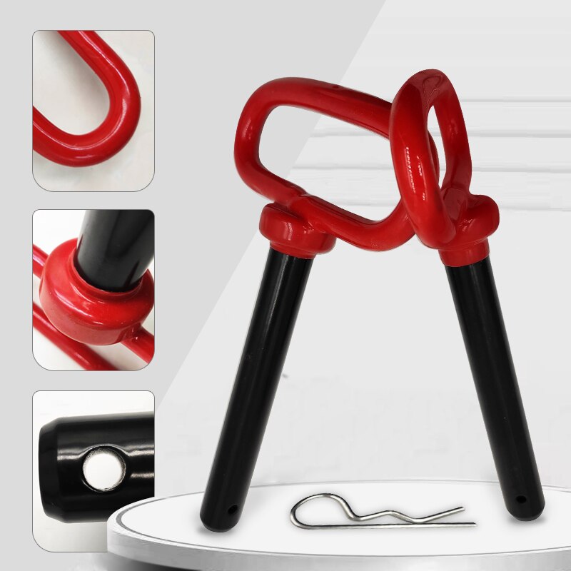 Trailer Tow Hitch Lock Pin with Rubber-Coated Handle, Red Head Hitch Pin,