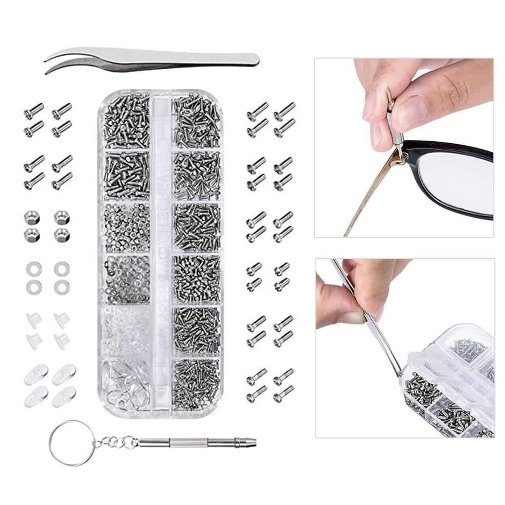 1100 stks Glassses Reparatie Gereedschap Schroef Set Schroevendraaier Pincet Onderhoud Kit voor Bril Sunglass Horloge Telefoon Schroevendraaier Kit
